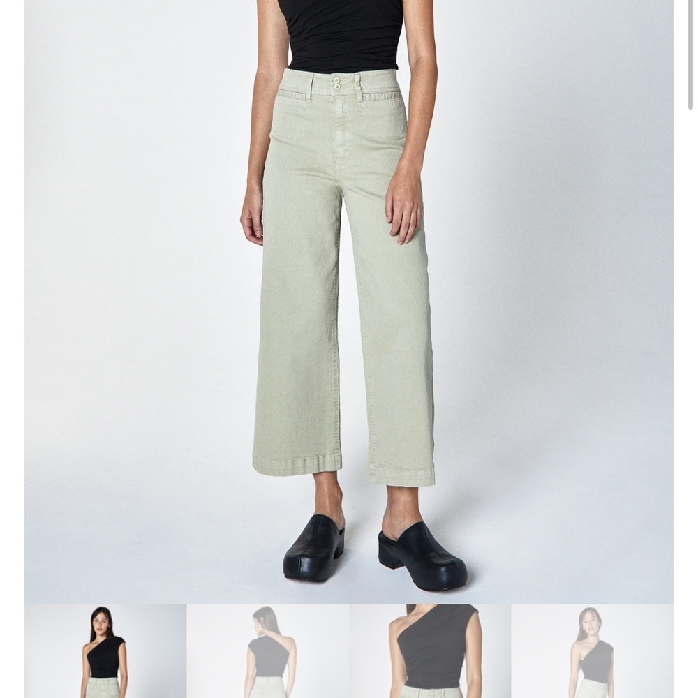 Unpublished Gemma High Rise Mod Sailor Pants Oyster Wide Leg Crop Size 30